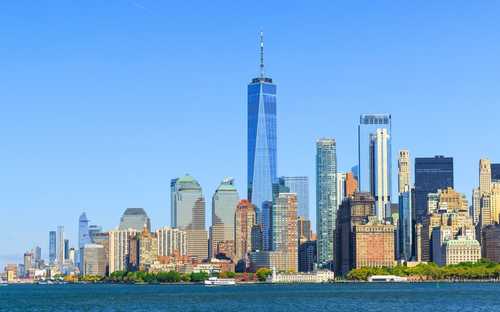 Autocarro panorâmico em Times Square em Nova Iorque